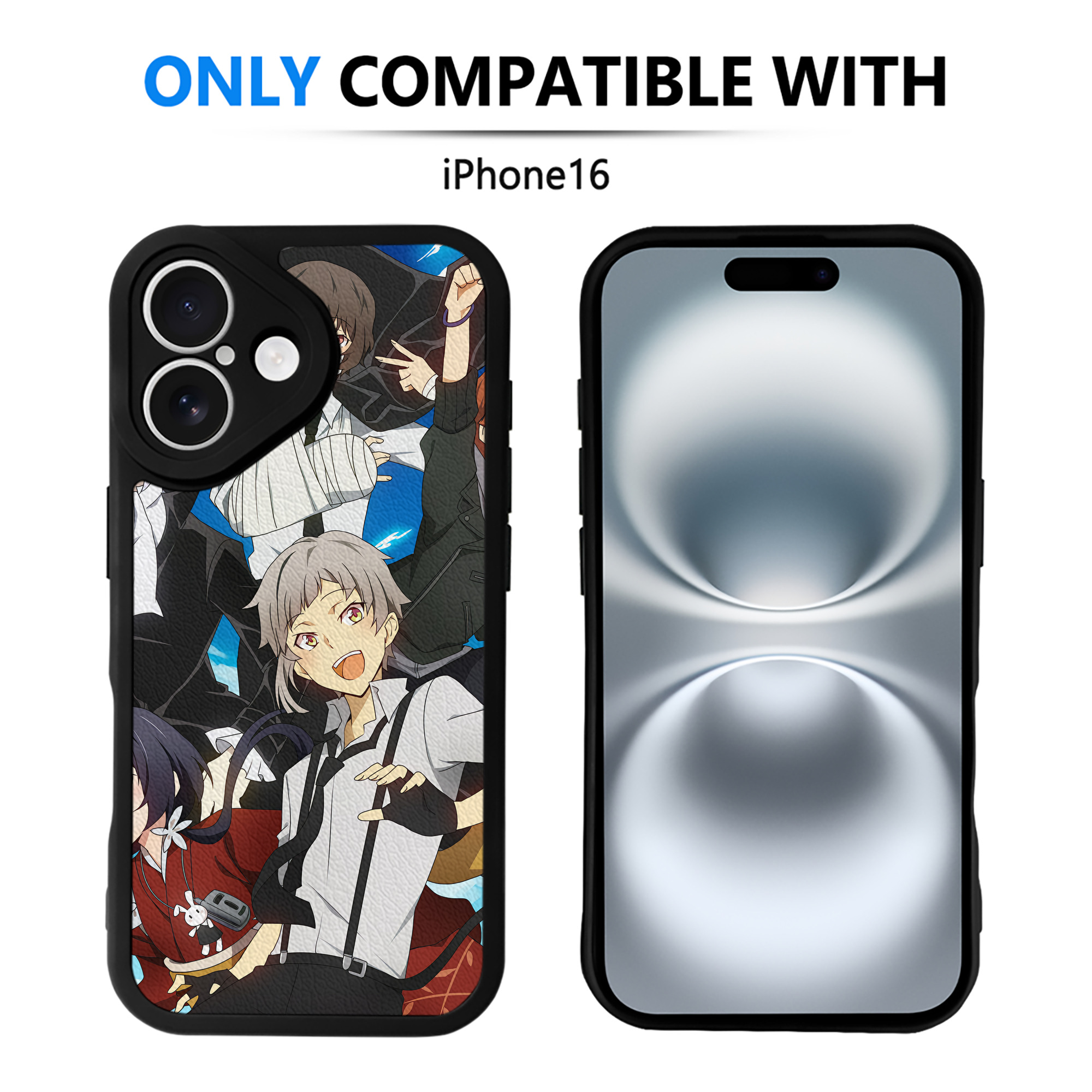 （画像用） 文豪ストレイドッグス Bungo Stray Dogs 【iPhone 16シリーズ対応】シリコンスマホケース（レザー調） 材質：シリコン